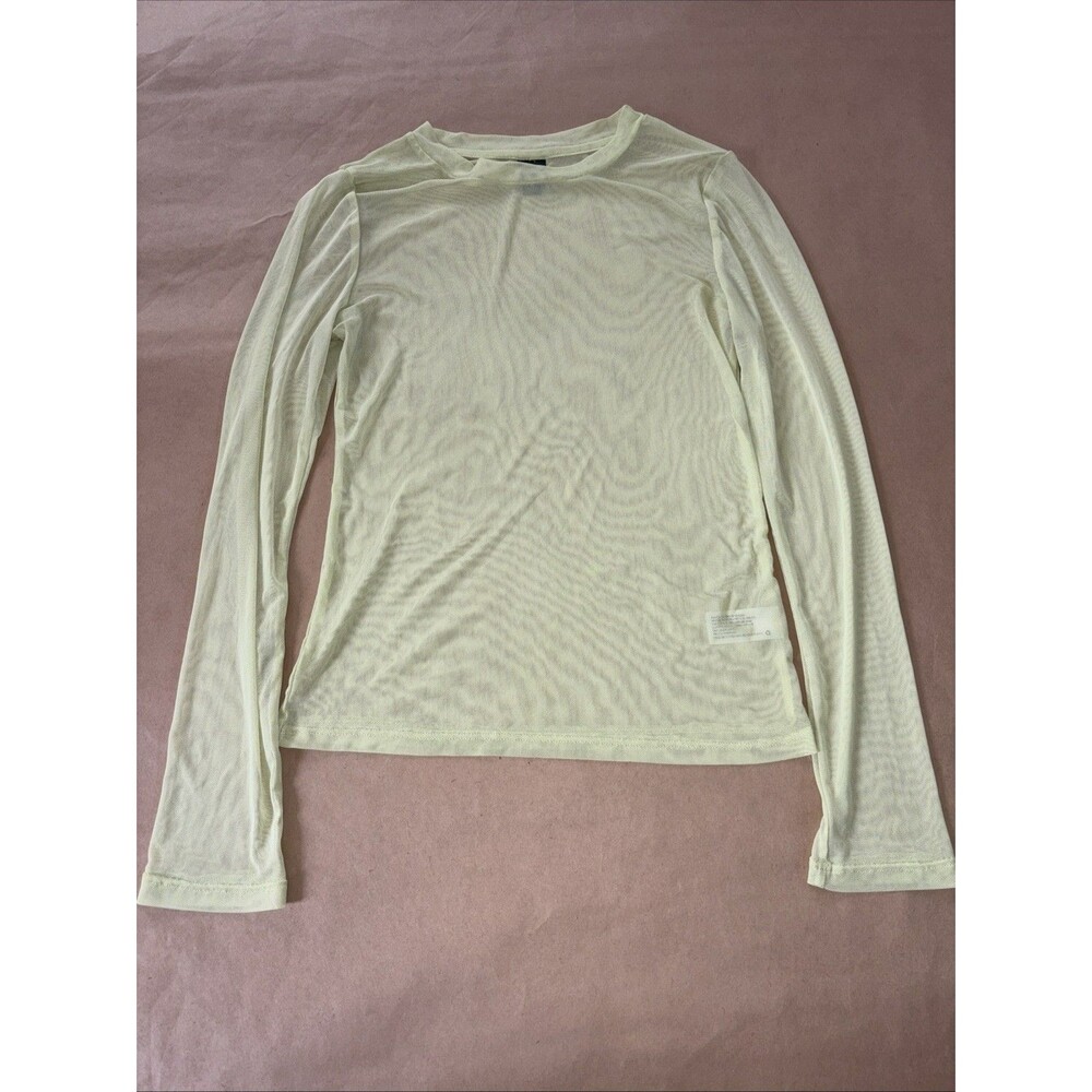 Neon Green Wild Fable Mesh Long Sleeve Top Size Medium Rave